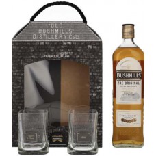 Віскі Bushmills Original 6 років витримки 1 л 40% в подарунковій упаковці + 2 склянки