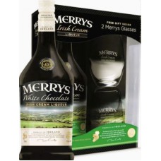 Лікер Merrys Chocolate Cream 0,7 л 17% коробка + 2 склянки